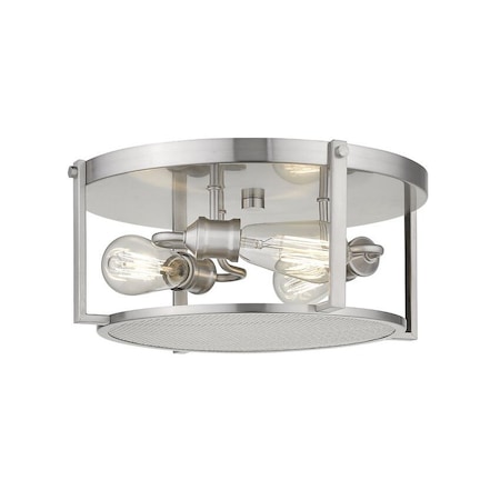 Z-Lite Halcyon 3 Light Flush Mount, Brushed Nickel 723F15-BN